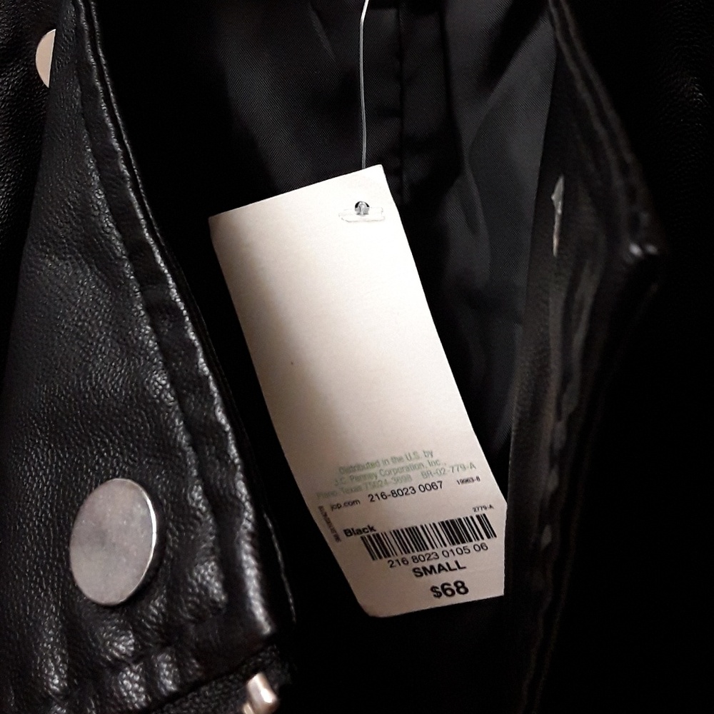 Decree Moto Faux Leather Zipper Jacket S NWT - Picture 6 of 8